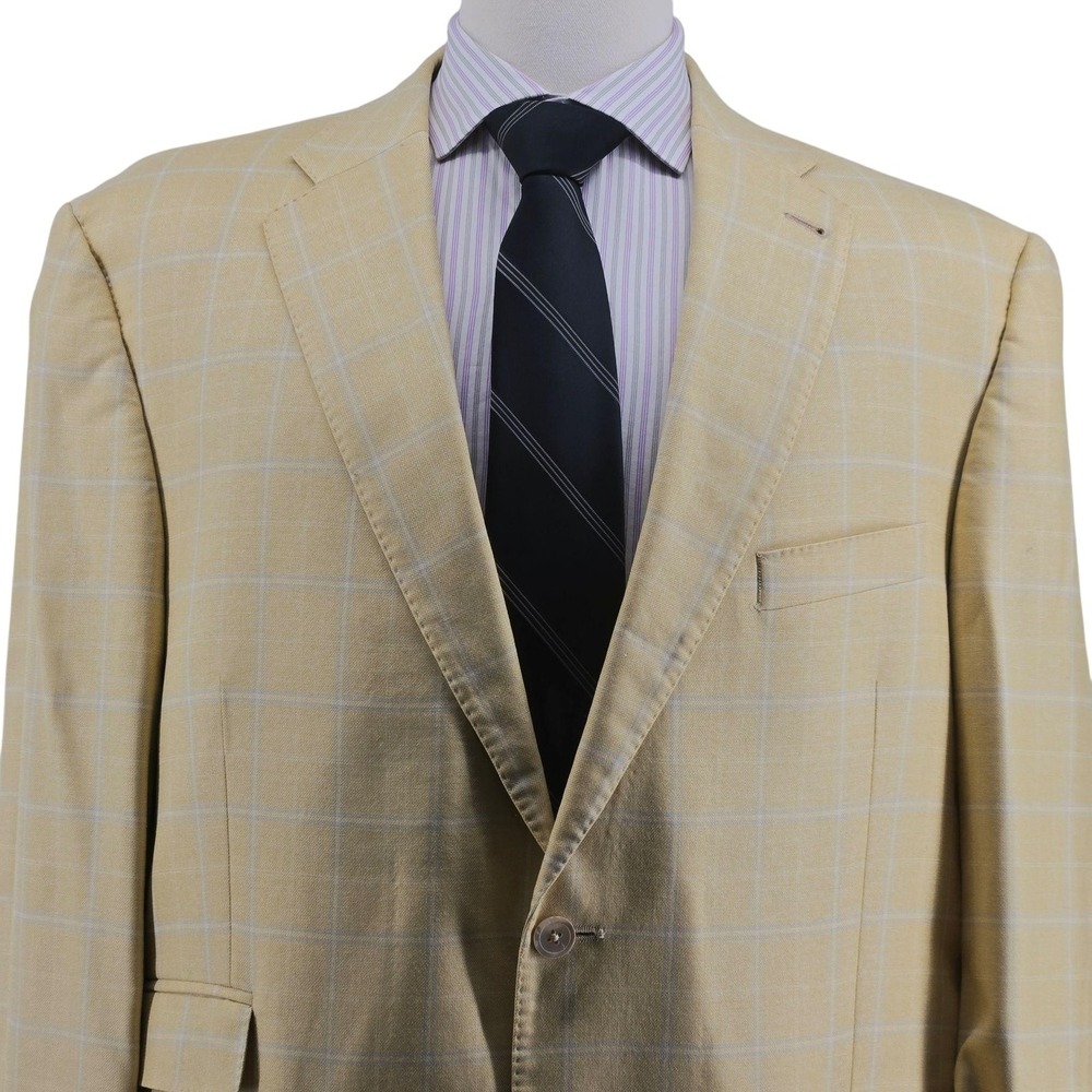 Peter Millar Blazer Jacket Mens 46 Plaid Single-Breasted Made In Canada